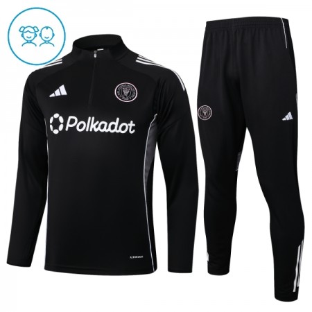 Inter Miami CF Børn Trænings Sweatshirt Dragt 2025-26 Sort Kvart-Zip